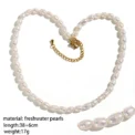 Vintage Style Dainty Freshwater Rice Pearl Necklace for Men and Women Minimalist Choker Necklace Layered Jewelry For Mom Gift - Image 2