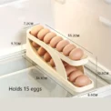 New Automatic Rolling Double-layer Egg Dispenser, Egg Holder Dispenser for Refrigerator, Holds 15 Eggs, Space-Saving Egg Storage - Image 3