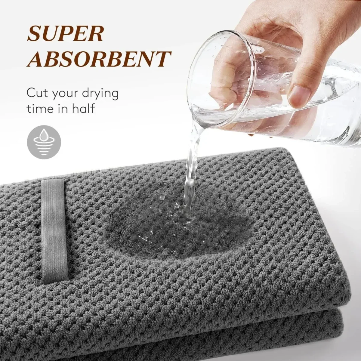 Super Absorbent Elastic Band Head Towel for Women's Hair Drying - Extra Large Microfiber Hair Towel Wrap with Headband - Image 3