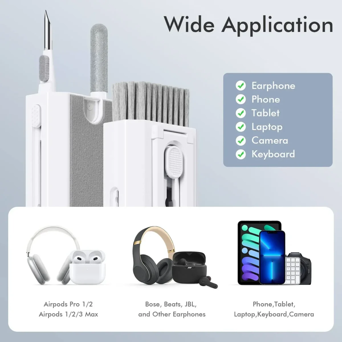 8 In1 Electronic Cleaner Kit Screen Cleaner Multifunctional Cleaning Brush for Earphone Keyboard Laptop Phone PC Monitor Camera - Image 6