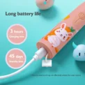 Children Electric Toothbrush Cartoon Kids With Replacement Head Sonic IPX7 Waterproof Rechargeable Sonic Toothbrush - Image 4
