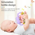 Baby bottle rattle puzzle early education toy Baby teaser pacifier Christmas gift Newborn grip Training Music story - Image 3