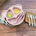 Baby Talheres Fork Colher Feeding Free Kids From Animated Practice Cartoons Baby Eat Dishes Anti-Hot Dining Plate Children Plate - Image 2