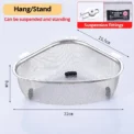 1pc Sink Triangle Drain Basket Stainless Steel Kitchen Residue Filter Net Basket Leakage Wash Vegetable Basket Storage Shelf - Image 6