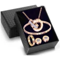 Luxury Roman Numeral Necklace Earring Bracelet Ring Set For Women Never Fade 316L Stainless Steel Wedding Jewelry Set Gift Box - Image 3