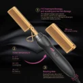 Hot Comb Hair Straightener Heat Pressing Combs Portable Ceramic Curling Iron for Hair Beard Wigs Wet and Dry Hair Styling Tools - Image 2
