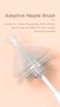 360 Degree Rotation 3 in 1 Silicone Baby Bottle Pacifier Brush Wash Water Cup Container Straw Cleaning Brush Set - Image 4