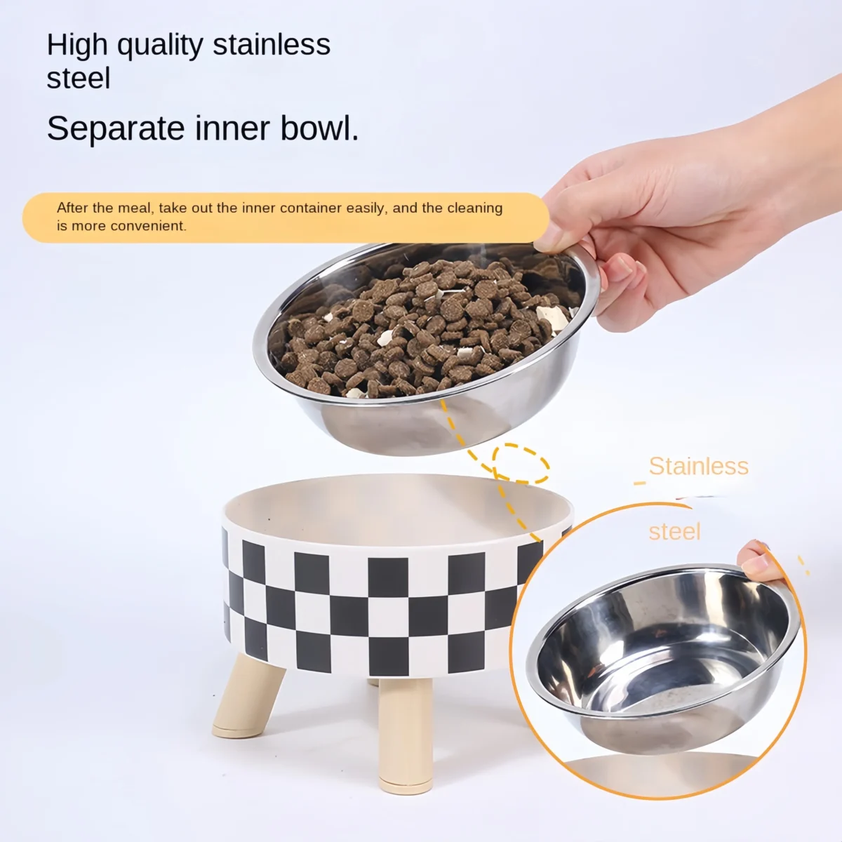 Elevated Cats Feeder Bowl Anti-choking Raised Cat Food Water Bowl With Stand Pet Feeding Drinking Supplies bowls for cats dogs - Image 3