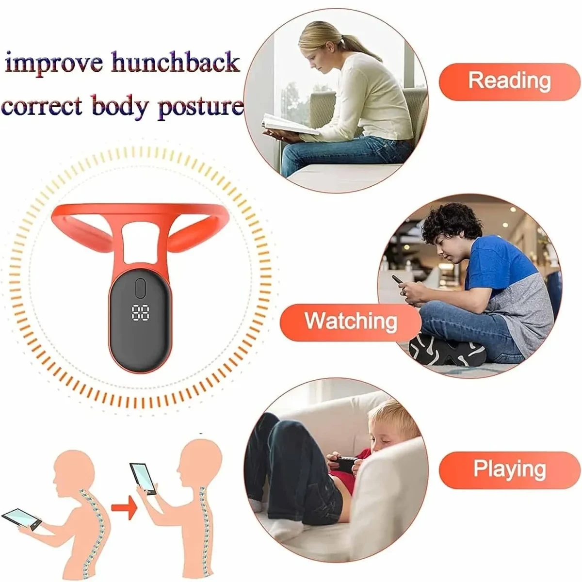 Ultrasonic Lymphatic Soothing Neck Instrument Body Sitting Posture Corrector Back Support Neck Massager Care health care - Image 6