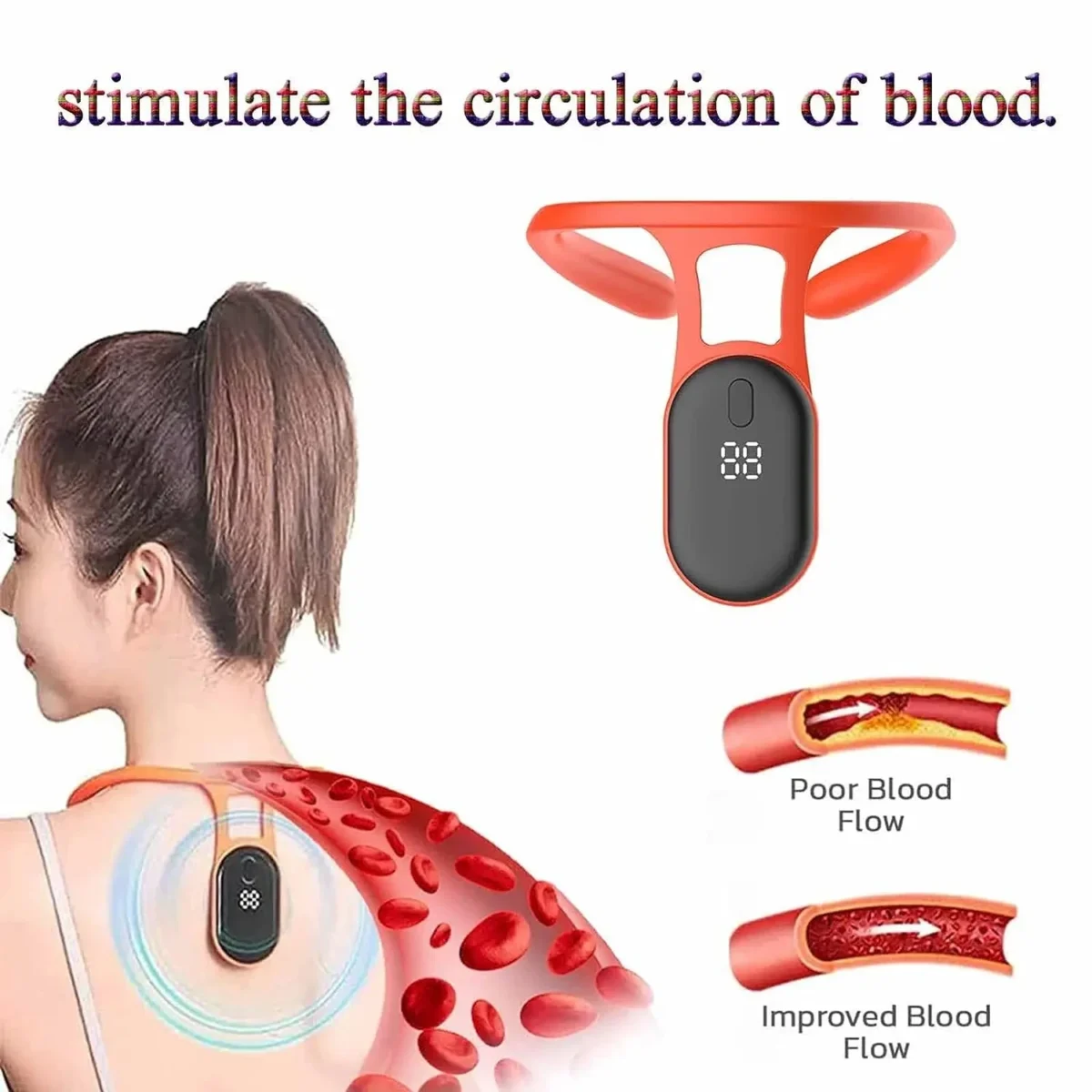 Ultrasonic Lymphatic Soothing Neck Instrument Body Sitting Posture Corrector Back Support Neck Massager Care health care - Image 5