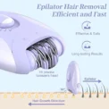 Kemei 4in1 Women Epilator Electric Shaver Facial Body Hair Removal Lady Leg Bikini Trimmer Hair Remover Underarms Rechargeable - Image 3