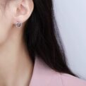 925 Sterling Silver Jewelry Women Fashion Cute Tiny Clear Crystal CZ Stud Earrings Gift for Girls Teens Lady - Image 3