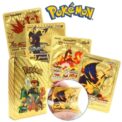 Pokemon Card 55pcs Gold Ultra Rare Collection Cards 3D Pikachu Charizard Colorful Golden Vmax DX GX Silver Black Battle Cards
