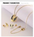 European and American Light Luxury Stainless Steel ys Jewelry suit Bracelet Necklace Earrings Letter Jewelry Gift Halloween - Image 3