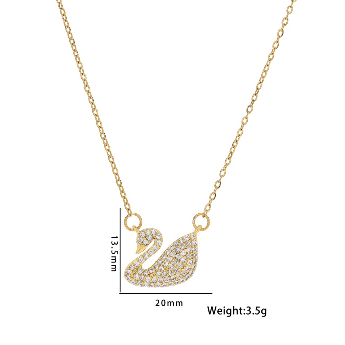 Titanium steel white swan three-piece necklace ring earrings women's niche design light luxury swan micro inlay does not fade - Image 2