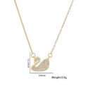 Titanium steel white swan three-piece necklace ring earrings women's niche design light luxury swan micro inlay does not fade - Image 2