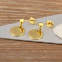 Nidin Hot Sale Original Design Round Shape Good Luck Letter Drop Earrings For Women Birthday Party Ear Jewelry Accessories Gifts