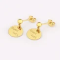 Nidin Hot Sale Original Design Round Shape Good Luck Letter Drop Earrings For Women Birthday Party Ear Jewelry Accessories Gifts - Image 6