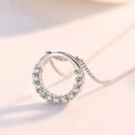 New Fashion 925 Sterling Silver Jewelry Round Zircon Pendants Necklaces Women Fine Semi Rhinestone Circle Clavicle Chain Choker - Image 6