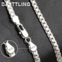 BAYTTLING 925 Sterling Silver 2 Piece 5MM Full Sideways Chain Necklace Bracelet For Women Men Fashion Jewelry Sets Wedding Gift - Image 2
