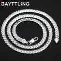 BAYTTLING 925 Sterling Silver 2 Piece 5MM Full Sideways Chain Necklace Bracelet For Women Men Fashion Jewelry Sets Wedding Gift - Image 6
