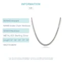 Aravant 925 Sterling Silver 16/18/20/22/24/26 Inch 6MM Flat Snake Chain Necklace For Women Men Fashion Wedding Jewelry - Image 6