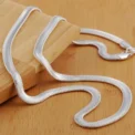 Aravant 925 Sterling Silver 16/18/20/22/24/26 Inch 6MM Flat Snake Chain Necklace For Women Men Fashion Wedding Jewelry - Image 3