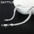 BAYTTLING 925 Sterling Silver 2 Piece 5MM Full Sideways Chain Necklace Bracelet For Women Men Fashion Jewelry Sets Wedding Gift - Image 4