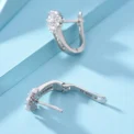 Fine Jewelry 925 Sterling Silver Earrings Inlaid With Zircon Crystal Flower Earrings Charm Jewelry For Women Gift Engagement Wed - Image 4