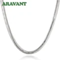Aravant 925 Sterling Silver 16/18/20/22/24/26 Inch 6MM Flat Snake Chain Necklace For Women Men Fashion Wedding Jewelry - Image 5