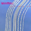 100% Authentic Genuine 925 Sterling Silver Link Chain Necklace with Lobster Clasps fit Men Women Pendant 10 Designs 16-30 Inches - Image 2