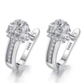 Fine Jewelry 925 Sterling Silver Earrings Inlaid With Zircon Crystal Flower Earrings Charm Jewelry For Women Gift Engagement Wed - Image 6