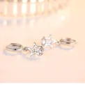 925 Sterling Silver Crystal Star Charm Stud Earrings For Women  Grils Kids Wedding Gift Female pendientes mujer moda - Image 6