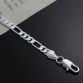 Charm 925 Sterling Silver Bracelets for Women Simple Fine 4MM Chain Fashion Wedding Party Christmas Gifts Jewelry - Image 3