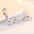 925 Sterling Silver Crystal Star Charm Stud Earrings For Women  Grils Kids Wedding Gift Female pendientes mujer moda - Image 4