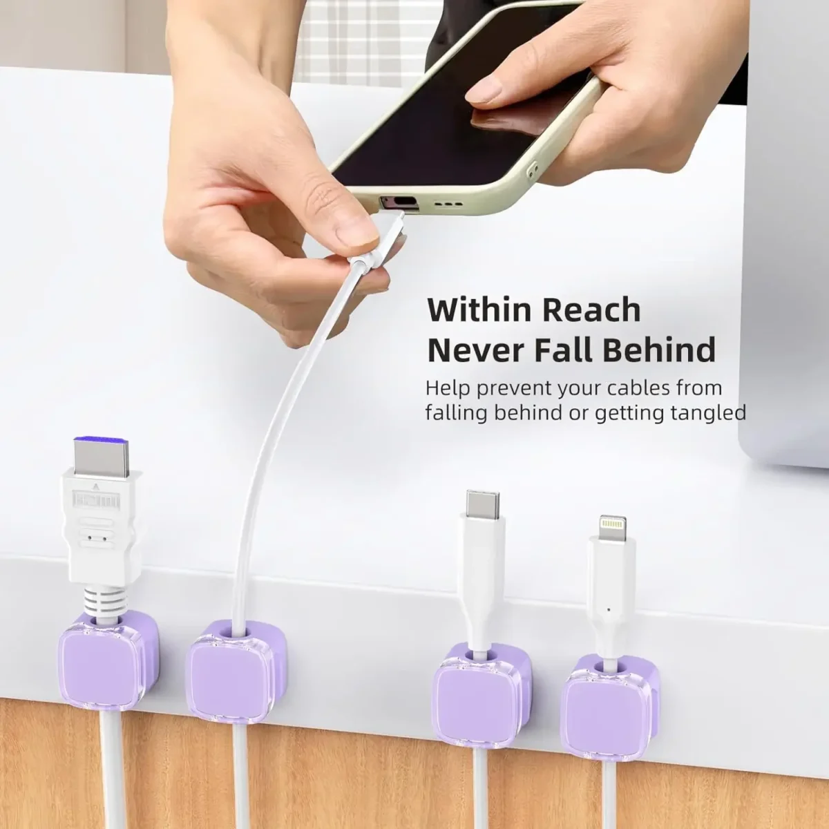 1/3/6PCS Magnetic Cable Organizer Cables Clips Adjustable Cord Holder Under Desk Cable Management Wire Keeper Organizer Holder - Image 4