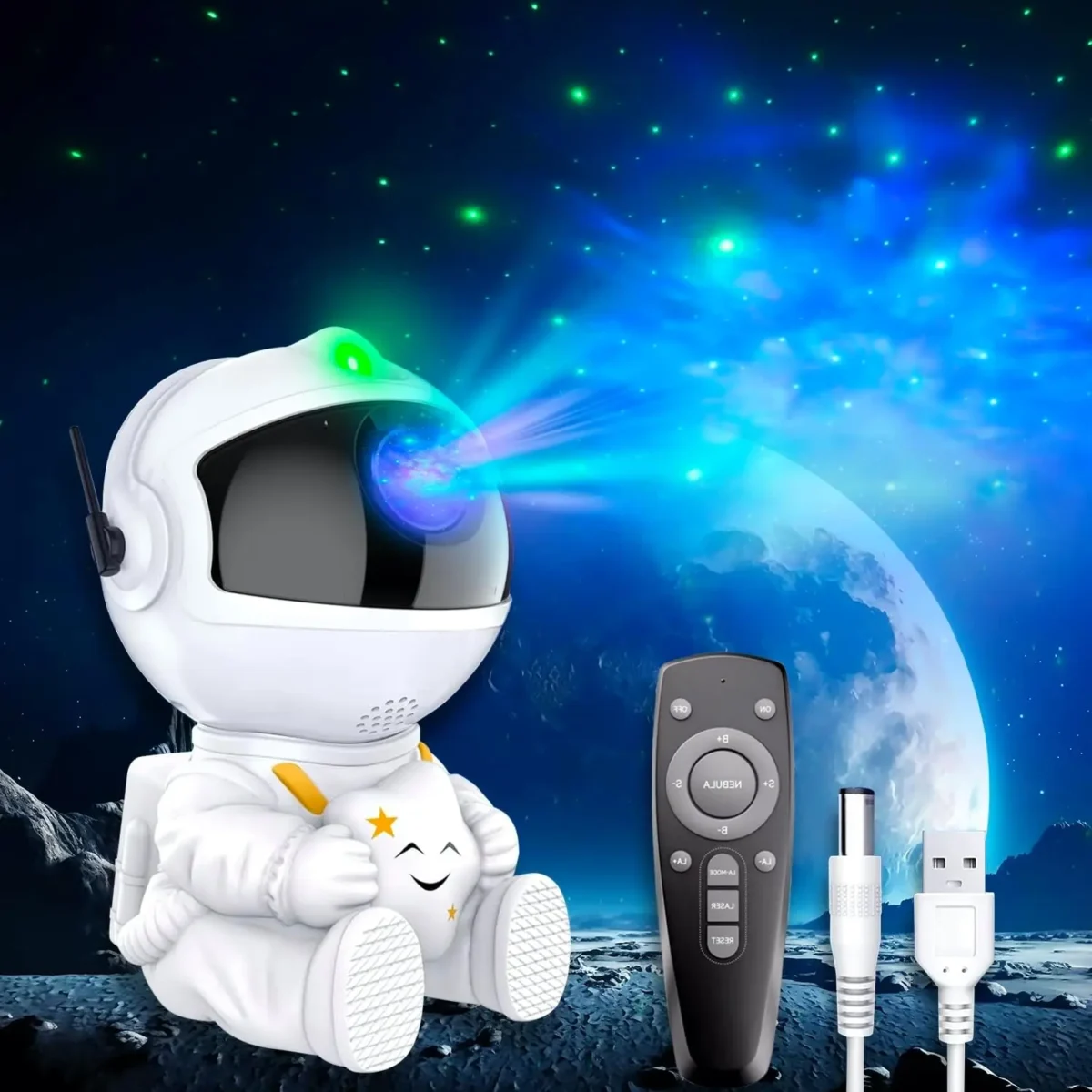 Galaxy Star Projector Night Lights Starry Sky Astronaut Atmosphere LED Lamp For Decorative Bedroom Ceiling Kids Children Gifts - Image 1
