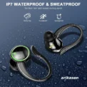 Headphones Bluetooth 5.3 Wireless Bass Stereo Over Ear Earbuds ENC Noise Cancelling Mic with Earhooks 48H Playback LED Display - Image 4