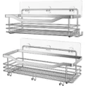 Bathroom Shower Organizer Shower Shelf Adhesive Stainless Steel Shelves Bathroom Storage No Drilling Wall Mounted Shower Rack