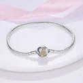 Bracelet Silver 925 Original 17-20CM Star Moon Sun Four Leaf Clover Green Zircon Bracelets Fit DIY Charms Birthday Jewelry Gifts - Image 2