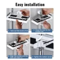 Shower Storage Holder Bathroom Shelf Pole Shelves Shampoo Tray Stand No Drilling Lifting Bathroom Shower Storage Rack Organizer - Image 6