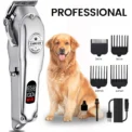Professional Dog Hair Clipper All Metal Rechargeable Pet Trimmer Cat Shaver Cutting Machine Puppy Grooming Haircut Low Noice