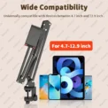 Tablet Bracket for Bed iPad Stand 360° Rotating Bed Tablet Mount Stand with 90cm Metal Arm For 4.7~12.9 inch Phone Tablet Holder - Image 6