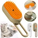 Steam Brush Cat Brush Cats Vaporizer Pet Hair Brush Remover Pets Cleaning Steamy Spray Massage Comb 3in1 Grooming Supplies - Image 2