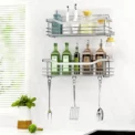 Bathroom Shower Organizer Shower Shelf Adhesive Stainless Steel Shelves Bathroom Storage No Drilling Wall Mounted Shower Rack - Image 4