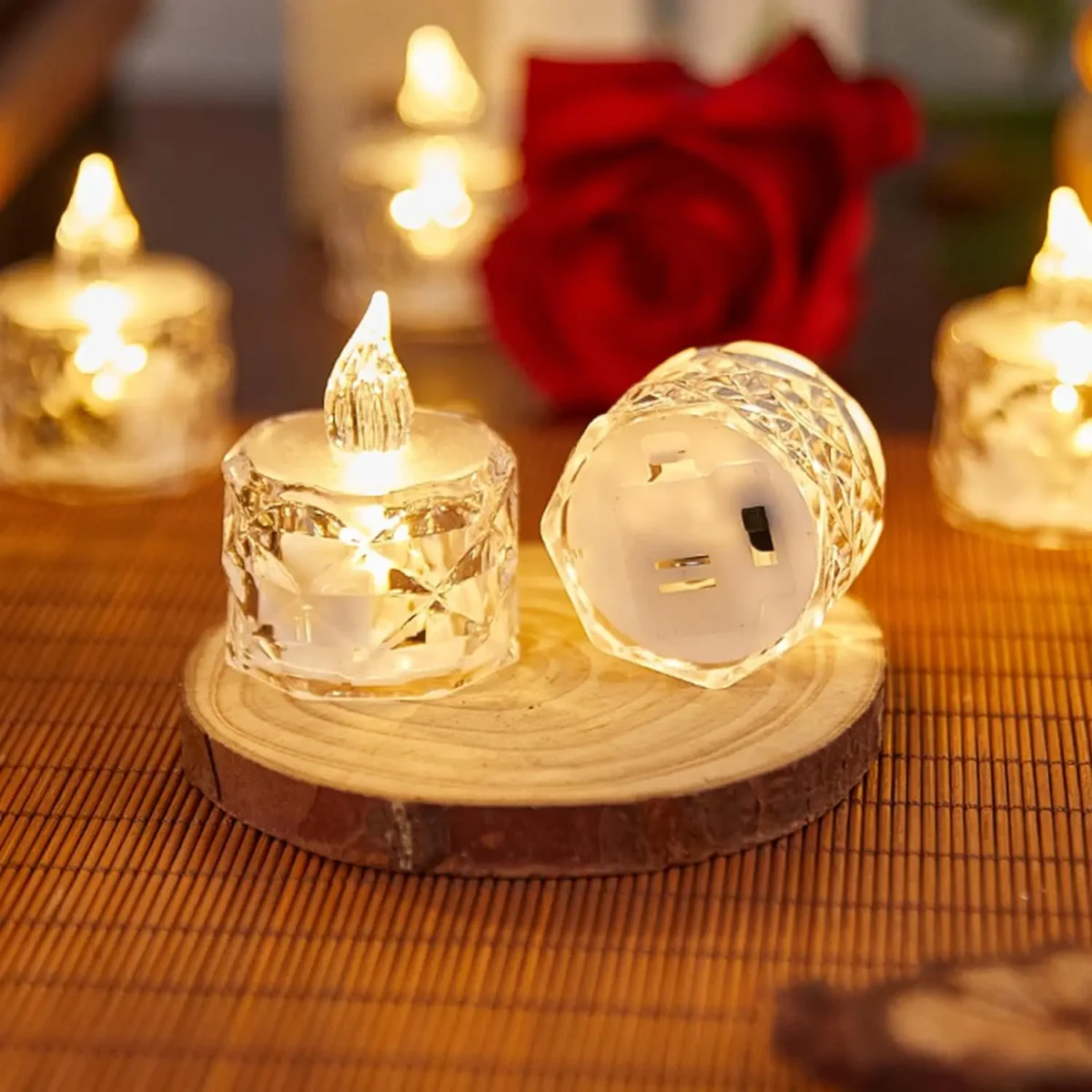 Flameless LED Light Candle LED Crystal Candle Light Transparent Shell Electronic Night Lamp Dating Party Holiday Home Decoration - Image 4
