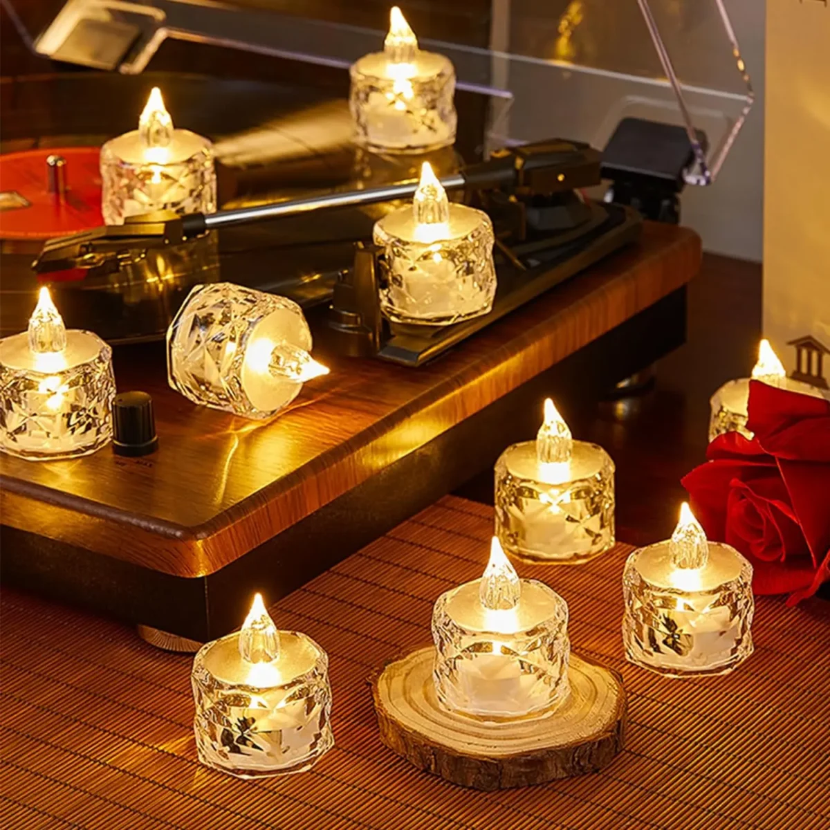 Flameless LED Light Candle LED Crystal Candle Light Transparent Shell Electronic Night Lamp Dating Party Holiday Home Decoration - Image 1
