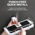 Shower Storage Holder Bathroom Shelf Pole Shelves Shampoo Tray Stand No Drilling Lifting Bathroom Shower Storage Rack Organizer - Image 2