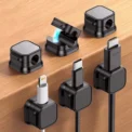 6 Piece Cable Organizer Magnetic Plug Box Silicone Cable Winder Flexible Cable Management Clips For Mouse Earphone