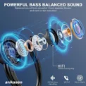 Headphones Bluetooth 5.3 Wireless Bass Stereo Over Ear Earbuds ENC Noise Cancelling Mic with Earhooks 48H Playback LED Display - Image 3